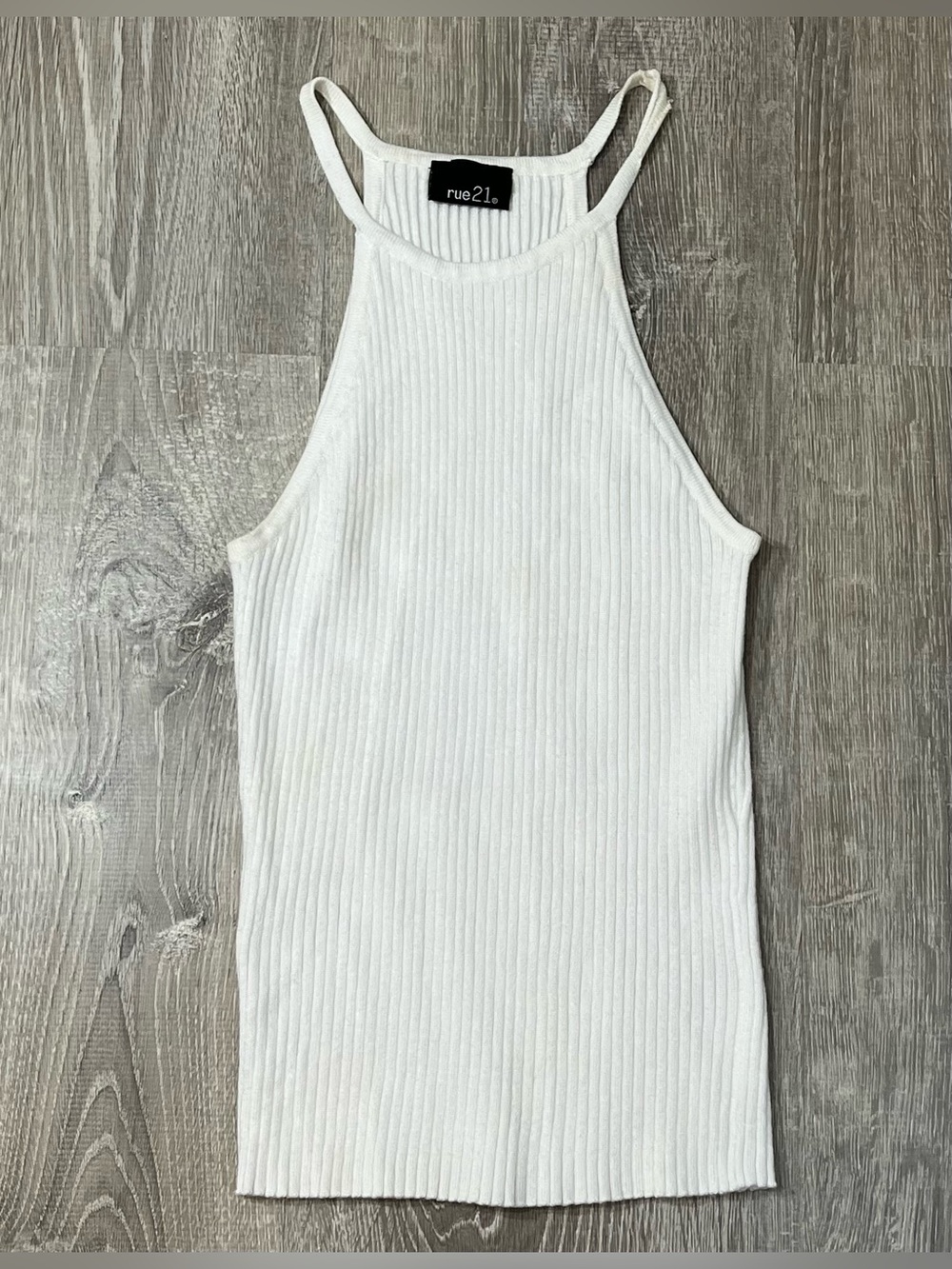 Rue 21 Women’s Size Small White Ribbed Basic Tank Top